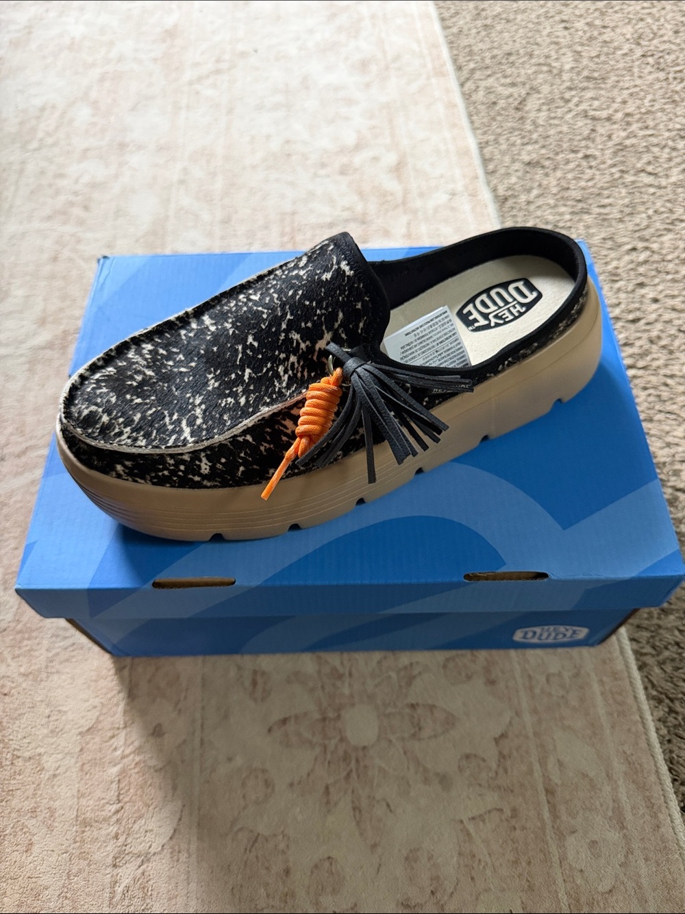 Hey Dude Austin platform Cow Print/Textured